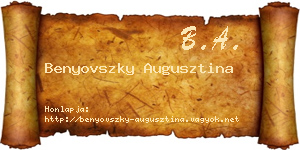 Benyovszky Augusztina névjegykártya